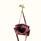 Petit tote bag fermeture "Midnight Garden"